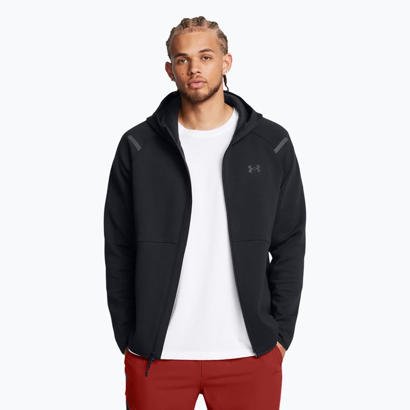 Hoodie Sweatshirt Herren Under Armour Unstoppable Fleece Full Zip HD black/black