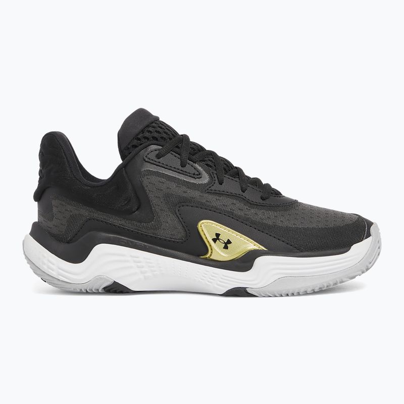 Under Armour Spawn 7 Basketball Schuhe schwarz/metallic gold/schwarz 8