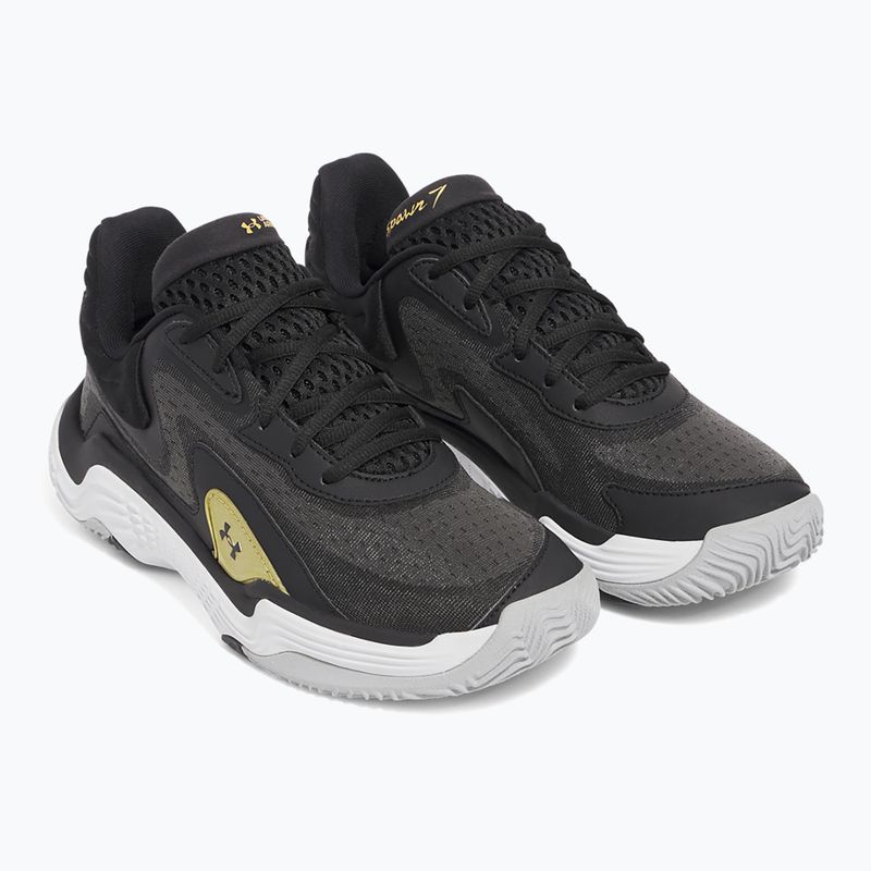 Under Armour Spawn 7 Basketball Schuhe schwarz/metallic gold/schwarz 10