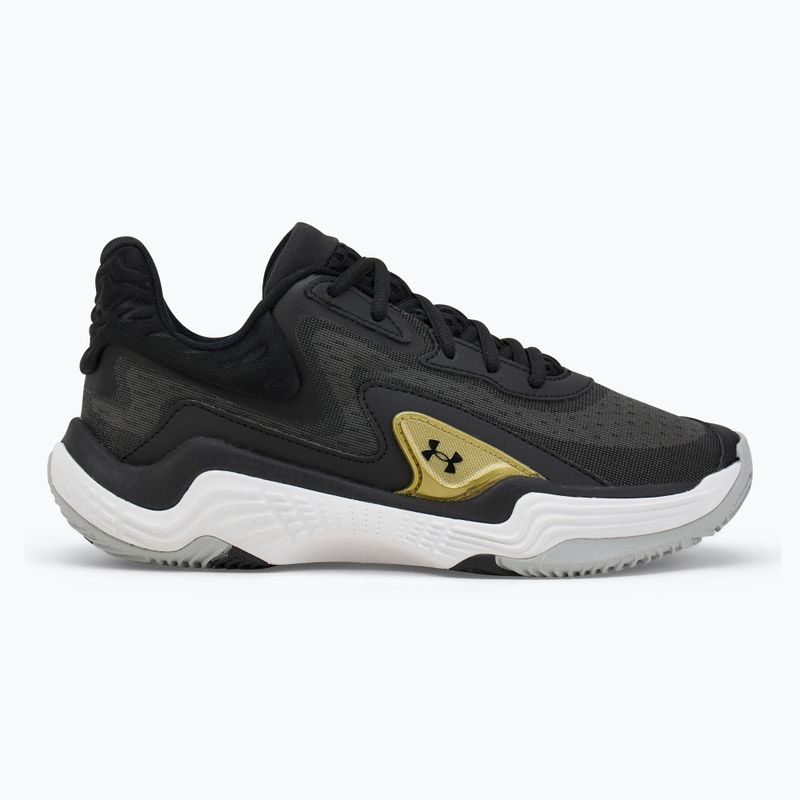 Under Armour Spawn 7 Basketball Schuhe schwarz/metallic gold/schwarz 2