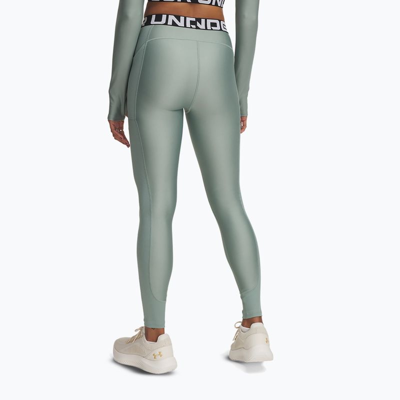 Under Armour HeatGear Rib silica grün/silica grün/weiß Damen Leggings 2