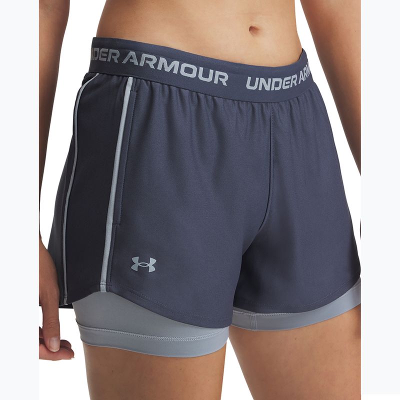 Trainingsshorts Damen Under Armour Tech Play Up 2in1 downpour gray / harbor blue / harbor blue 4