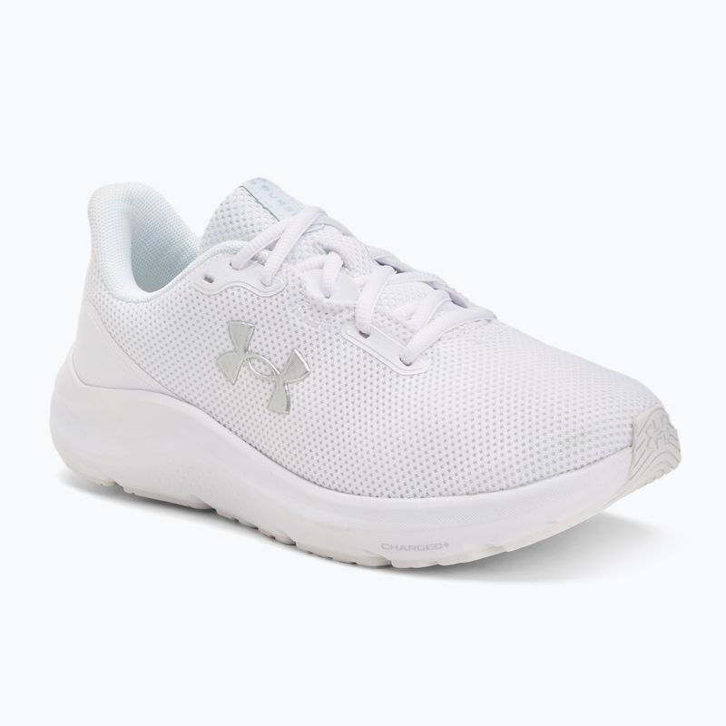 Damen-Laufschuhe Under Armour Charged Pursuit 4 weiß/weiß/metallisch silber