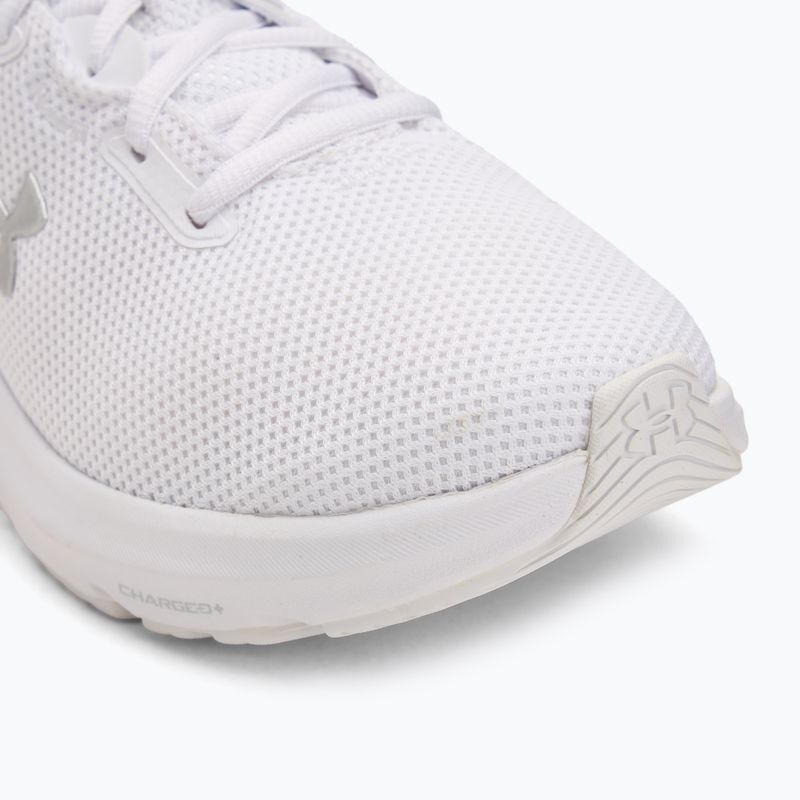Laufschuhe Damen Under Armour Charged Pursuit 4 white/white/metallic silver 7