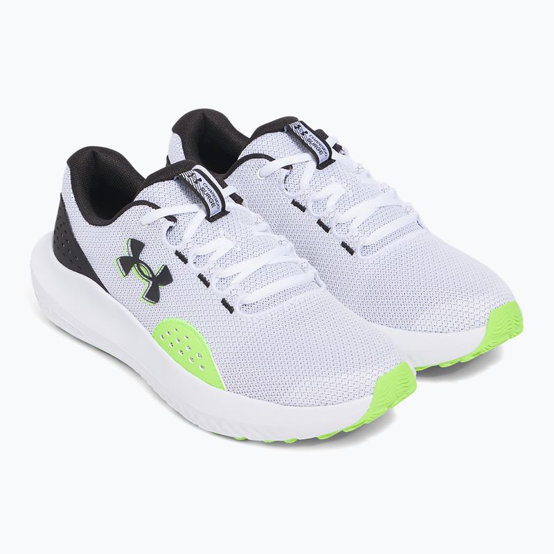 Under Armour Charged Surge 4 weiß/hyper grün/schwarz Herren Laufschuhe 3