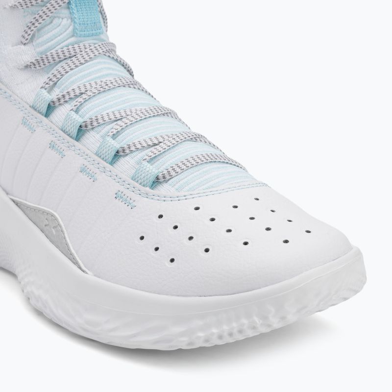 Under Armour CURRY 4 FLOTRO Basketball Schuhe weiß/stream/metallic silber 7