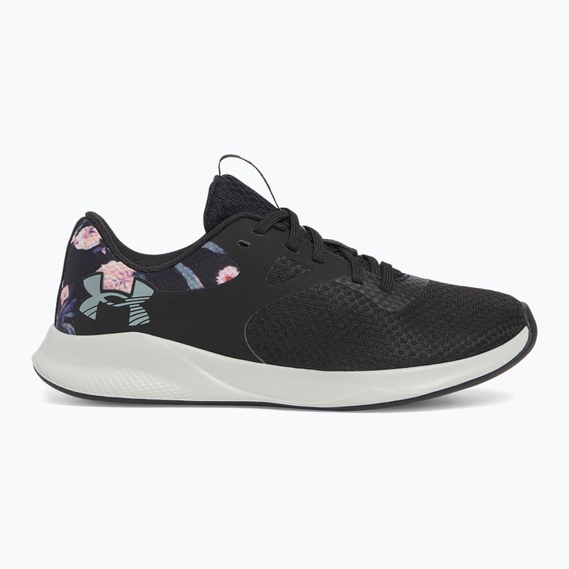 Trainingsschuhe Damen Under Armour Charged Aurora 2+ black/hydro green/metallic warm silver 8