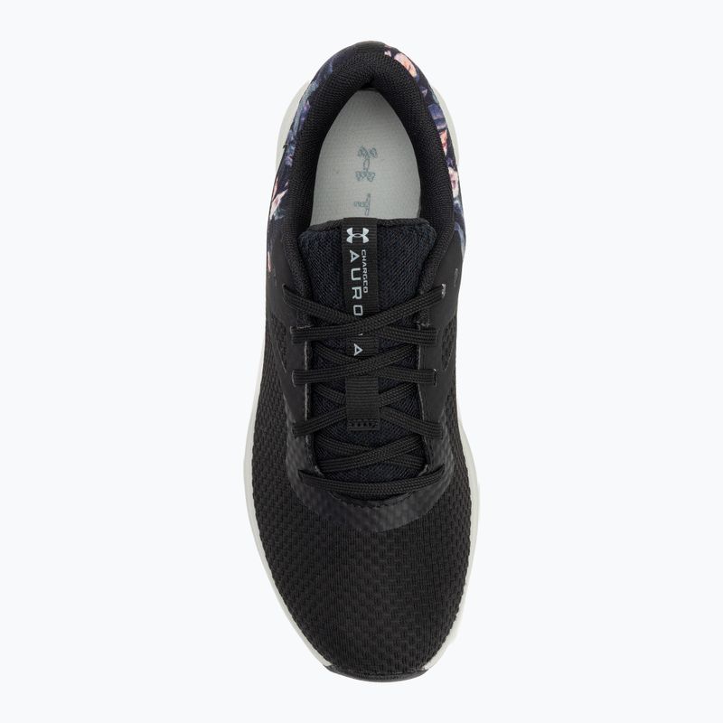 Trainingsschuhe Damen Under Armour Charged Aurora 2+ black/hydro green/metallic warm silver 5