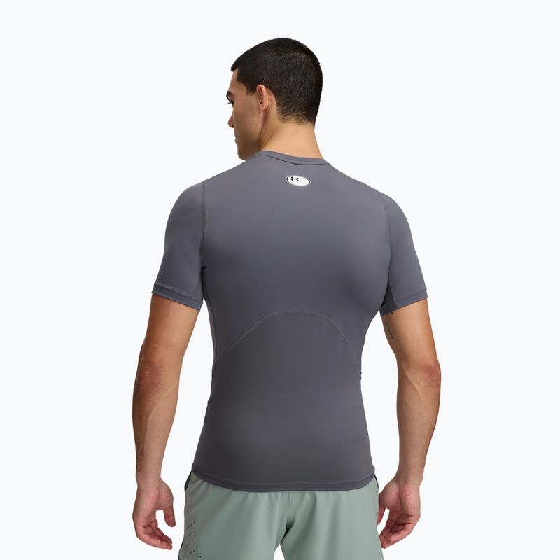 Herren Trainingsshirt Under Armour HG Armour Comp Castlerock/White 2