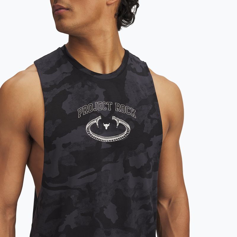 Männer unter Armour Projekt Rock Camo Tank anthrazit/schwarz/hyper grünes T-shirt 3