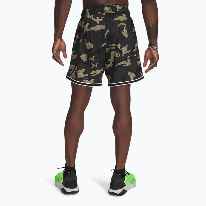 Shorts Herren Under Armour Project Rock Mesh baroque green / white 3