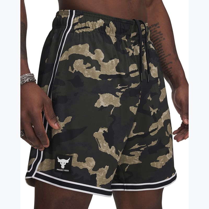 Shorts Herren Under Armour Project Rock Mesh baroque green / white 4
