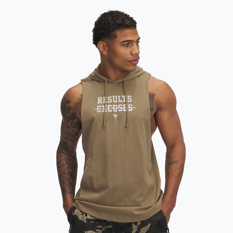 Hoodie Sweatshirt Herren Under Armour Project Rock Wire SL bayou / white clay