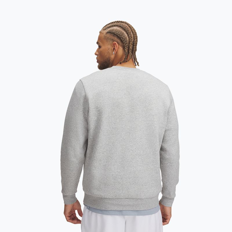 Herrenpullover Under Armour Essential Fleece Crew mod gray light heather/white 2