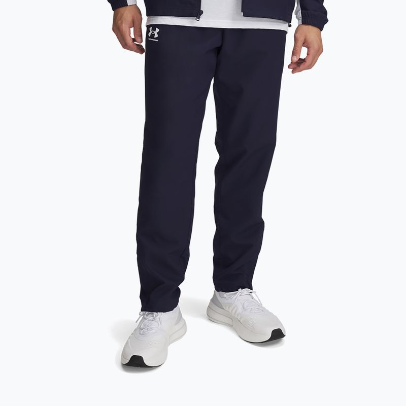 Hose Herren Under Armour Rival Woven Windbreaker Pant midnight navy/midnight navy/white
