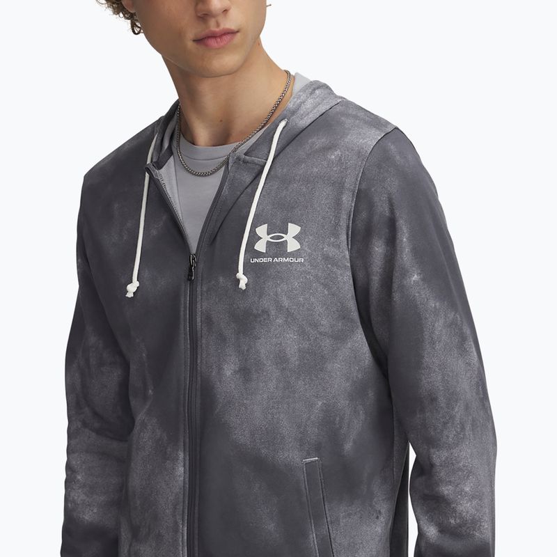 Hoodie Sweatshirt Herren Under Armour Rival Terry Printed FZ castlerock/onyx white 3