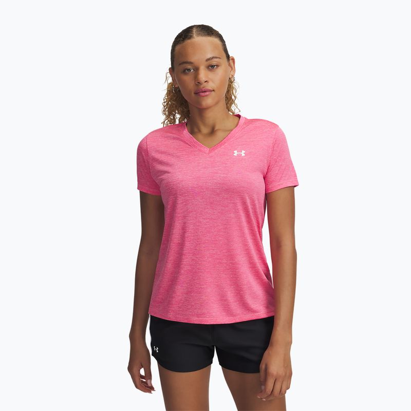 Trainingsshirt Damen Under Armour Tech V-Twist super pink/white
