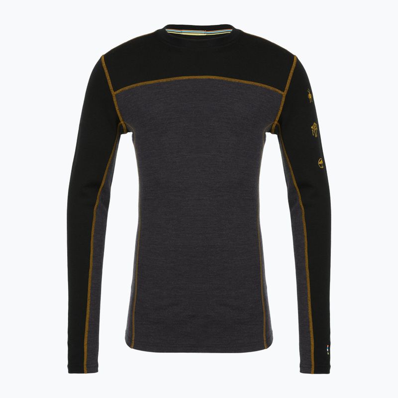 Thermo-Longsleeve Herren Smartwool Classic Thermal Merino Base Layer Colorblock Crew Boxed charcoal/honey gold 4