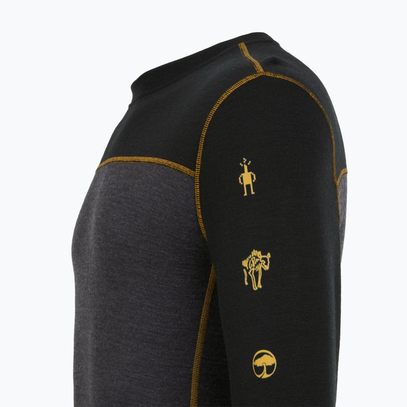 Thermo-Longsleeve Herren Smartwool Classic Thermal Merino Base Layer Colorblock Crew Boxed charcoal/honey gold 6