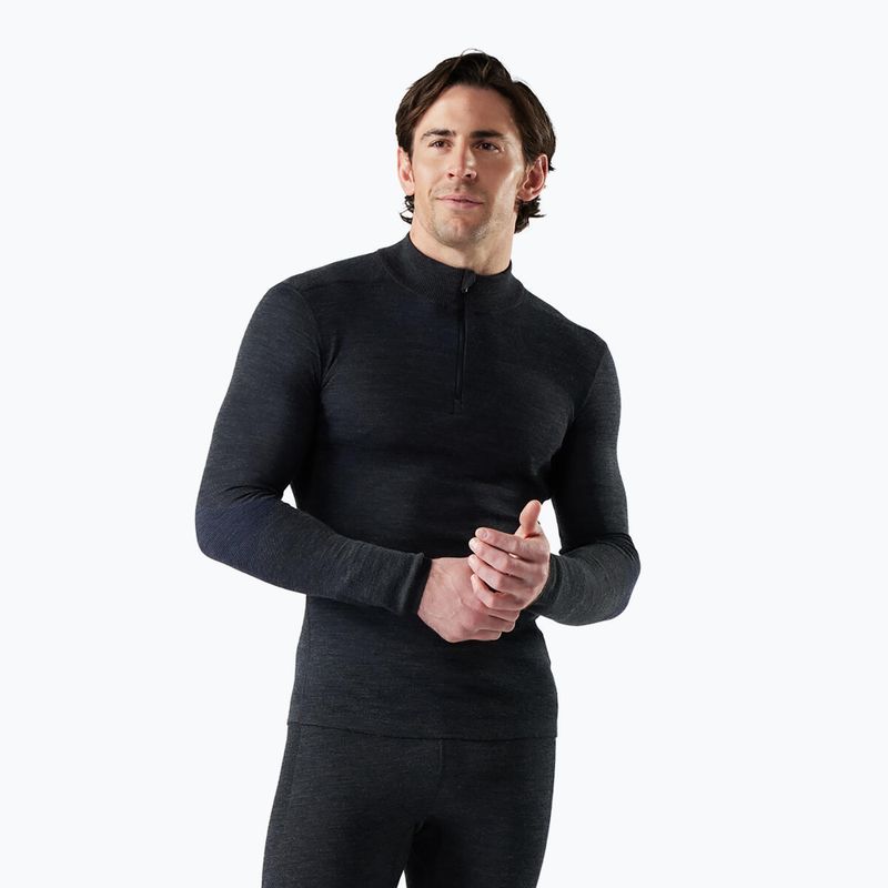 Herren Thermo-Baselayer Smartwool Intraknit Thermal Merino Base Layer 1/4 Zip charcoal/nightfall blue