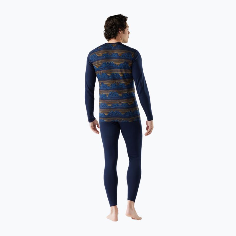 Langärmliges, thermoaktives Herren-Shirt Smartwool Merino 250 Baselayer Crew Boxed deep navy geo peaks 2