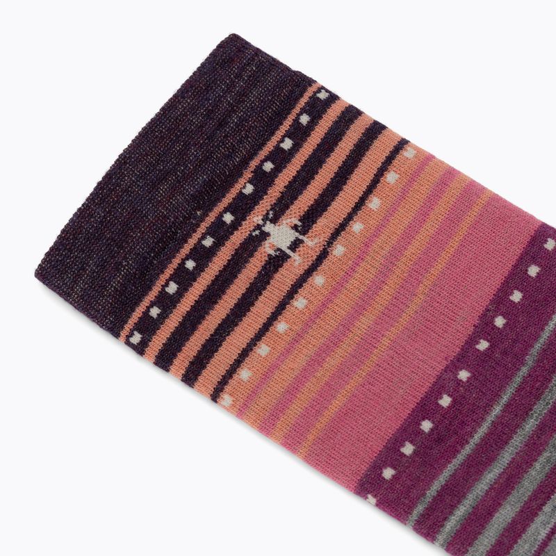 Damensocken Smartwool Everyday Stitch Stripe Crew fossil/purple 3
