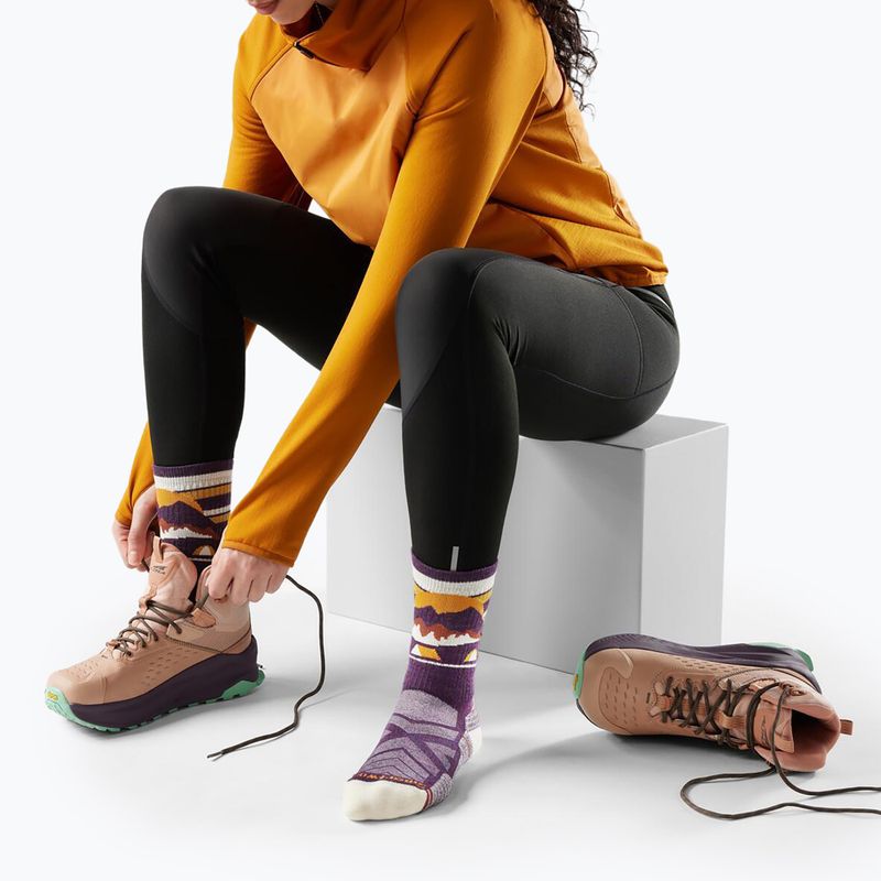 Damensocken Smartwool Hike Light Cushion New Pattern Crew prple ris 2