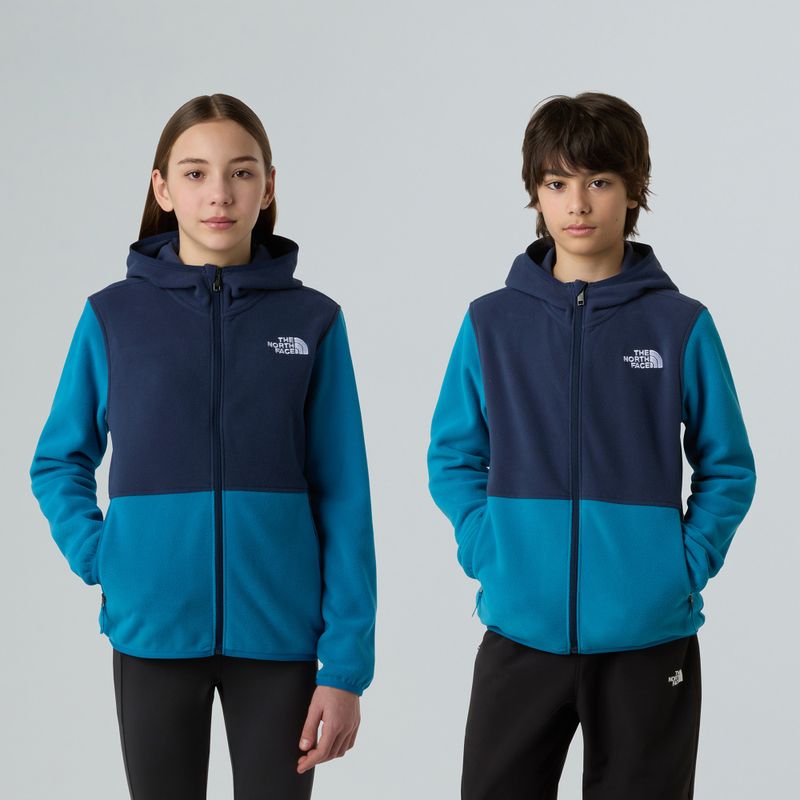 Fleece Hoodie Sweatshirt Kinder The North Face Teen Glacier Full Zip Hoodie dusk blue/summit navy 3