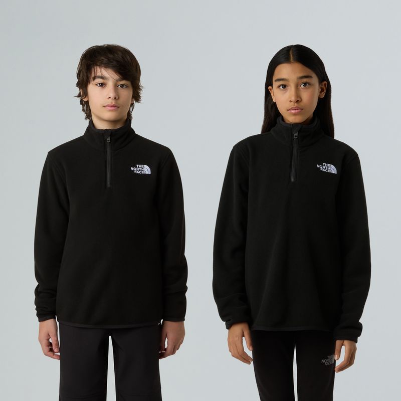 Fleece Hoodie Sweatshirt Kinder The North Face Teen Glacier 1/4 Zip black 3