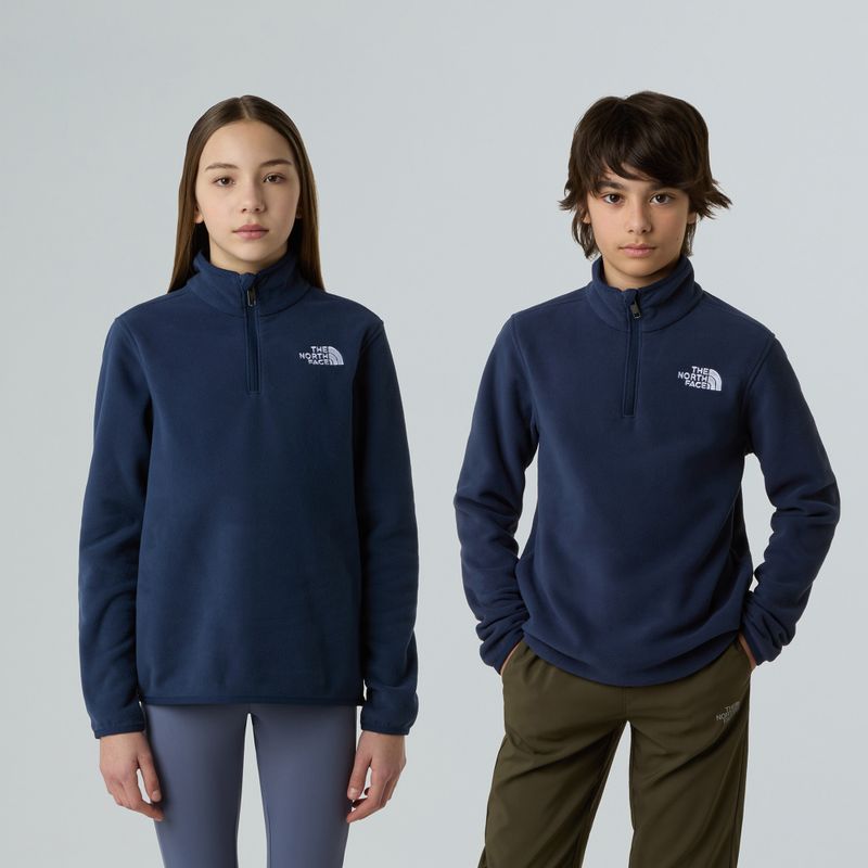 Fleece Hoodie Sweatshirt Kinder The North Face Teen Glacier 1/4 Zip summit navy 3