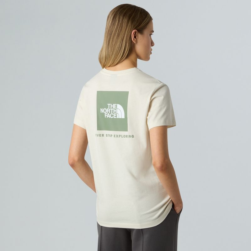 The North Face Frauen Box Nse entspannt weiß dune / Schiefer Moos t-shirt 3