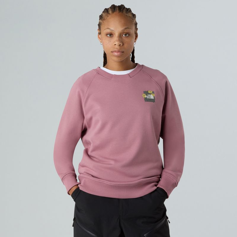 Damenpullover The North Face Connect Relaxed Crew Graphic Nostalgia Rose