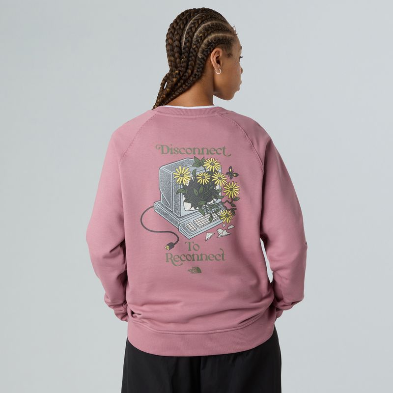 Damenpullover The North Face Connect Relaxed Crew Graphic Nostalgia Rose 2