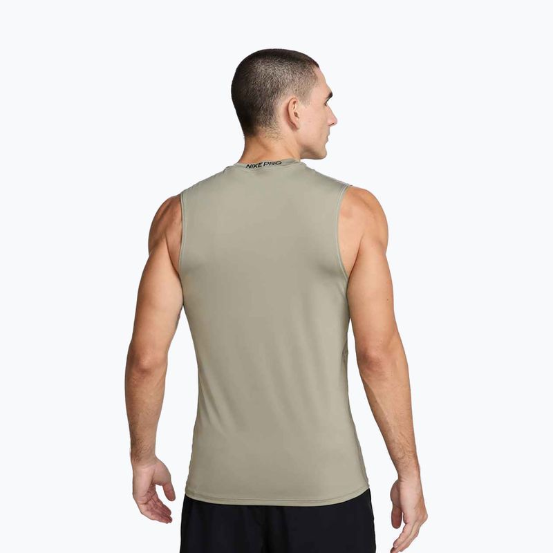 Herren Trainings-T-Shirt Nike Pro Dri-Fit Sleeveless Top light army/schwarz 3