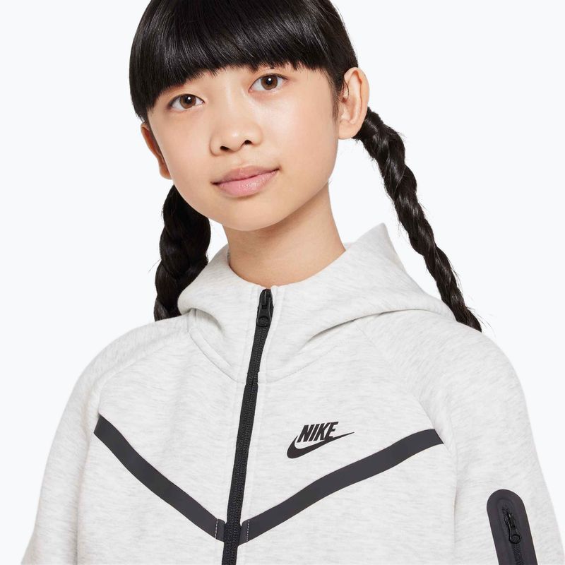 Kinder-Sweatshirt Nike Sportswear Tech Fleece light grey/heather/black/black 4