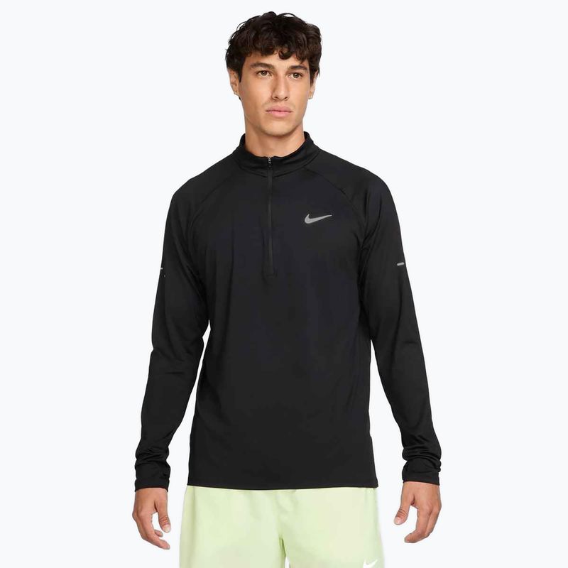 Herren Nike Stride 1/4 Zip Dri-Fit Laufsweatshirt schwarz