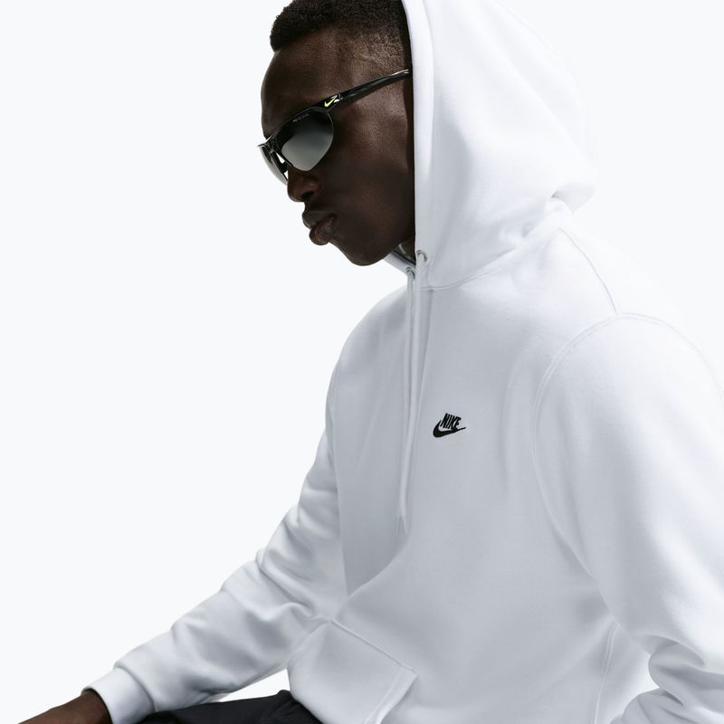 Herrenpullover Nike Club Pullover Hoodie white/white/black 4