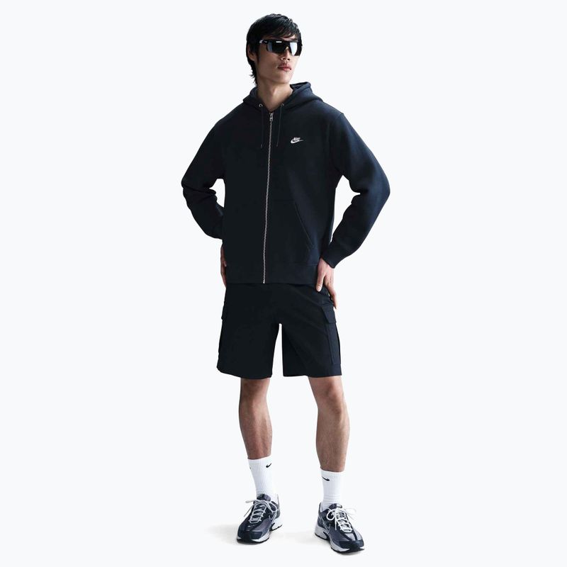 Nike Club Kapuzenpullover mit durchgehendem Reißverschluss für Männer obsidian/obsidian/weiß 2