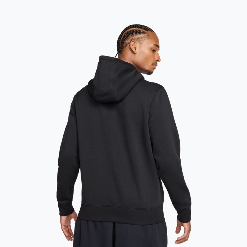 Herren-Hoodie Nike Club Full Zip Hoodie black/black/white 3