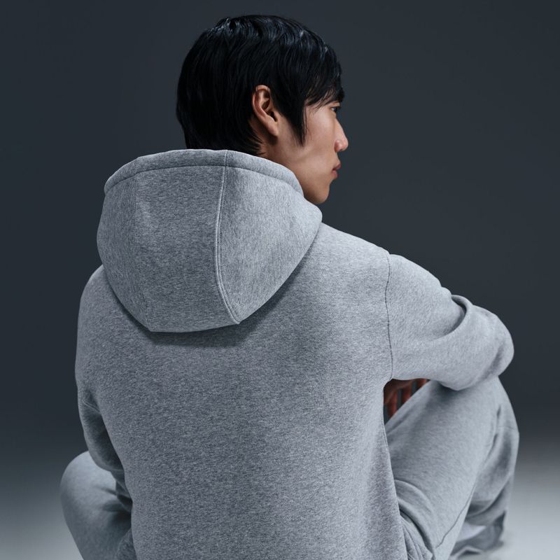 Herren-Hoodie Nike Club Full Zip Hoodie dark grey heather/light smoke grey/white 6