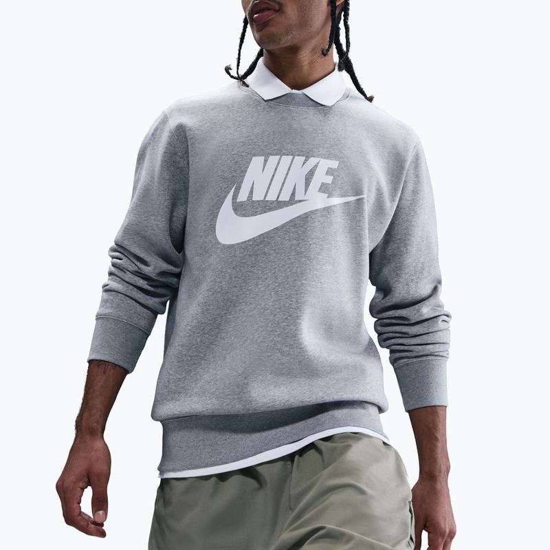 Herren Sweatshirt Nike Sportswear Club Graphic Fleece Crew dark grey heather/white 4