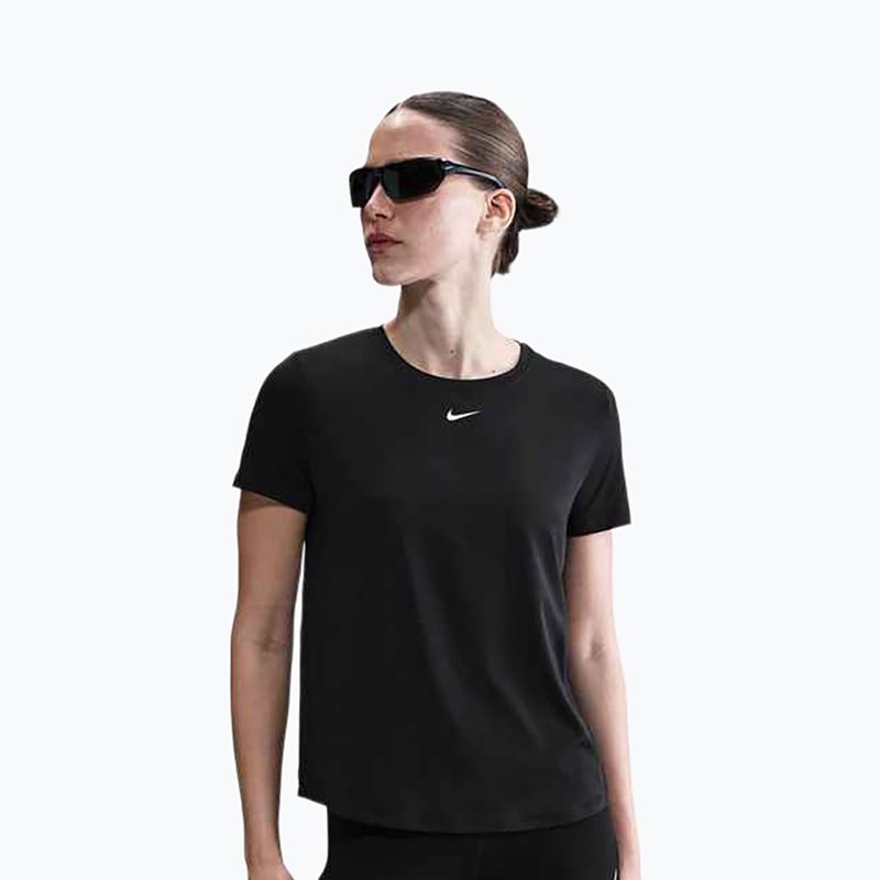 Damen Trainings-T-Shirt Nike One Classic Dri-Fit schwarz/weiss