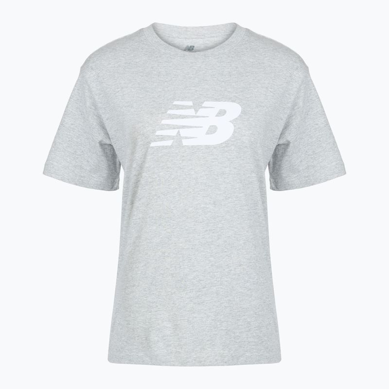 Damen T-Shirt New Balance Sport Jersey Relaxed Logo reflection/white/light arctic grey