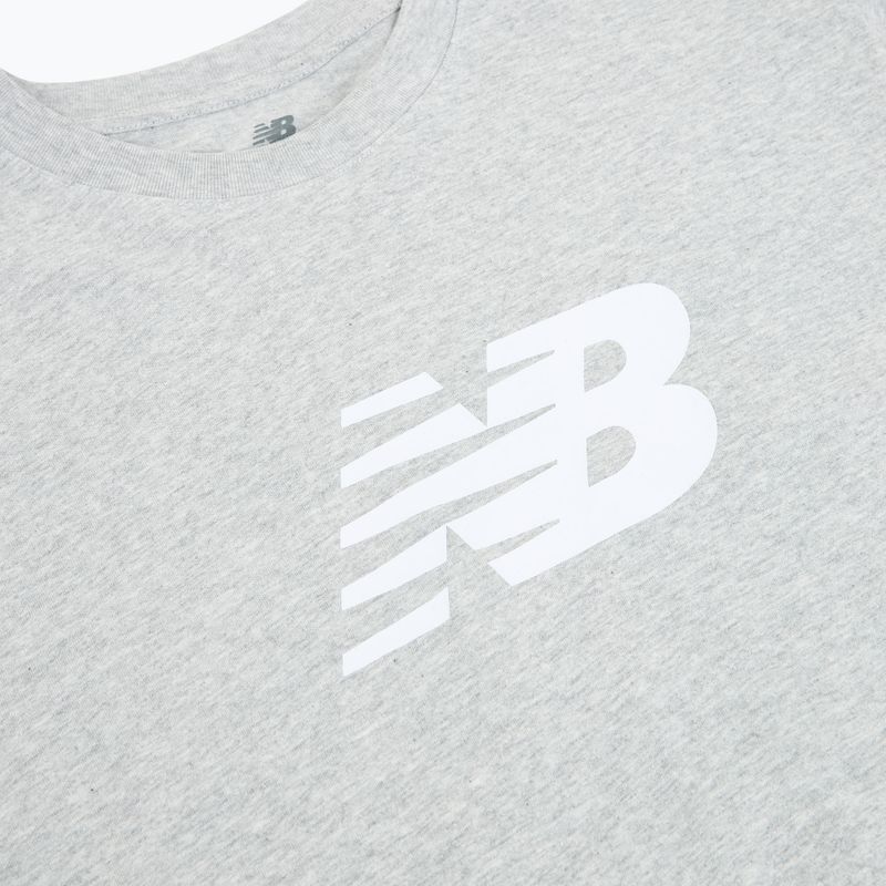 Damen T-Shirt New Balance Sport Jersey Relaxed Logo reflection/white/light arctic grey 3
