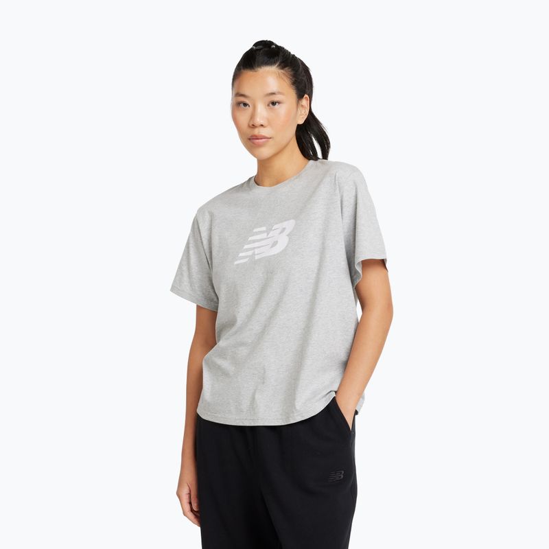 Shirt Damen New Balance Schuhe Sport Jersey Relaxed Logo reflection/white/light arctic grey