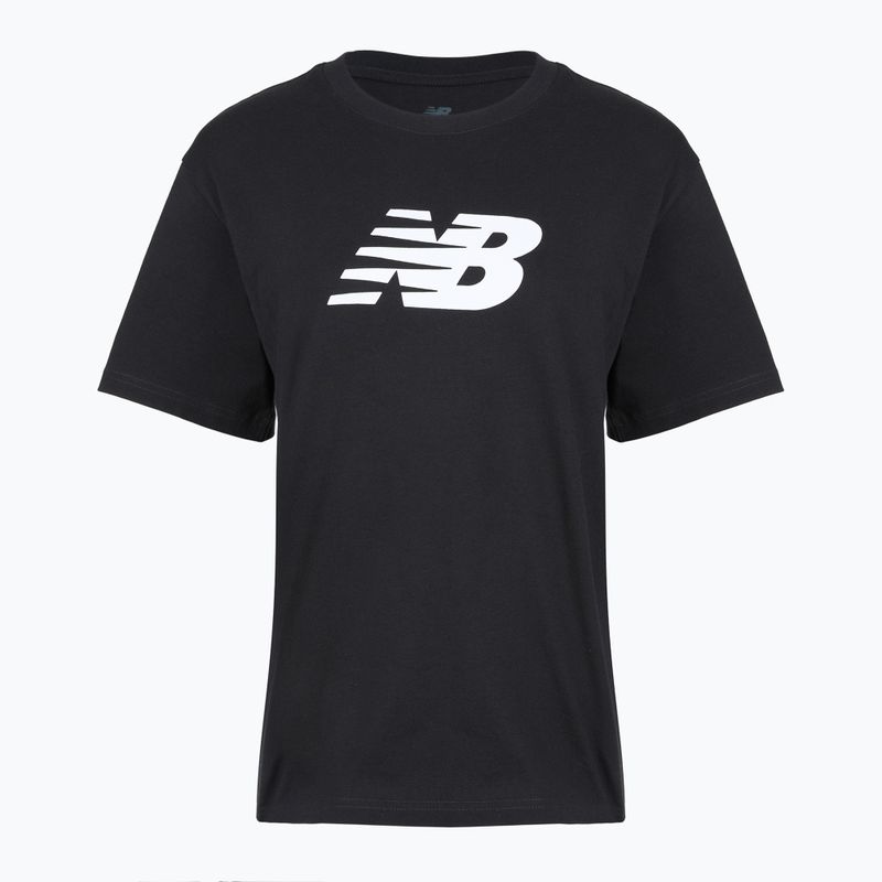 Damen T-Shirt New Balance Sport Jersey Relaxed Logo black/white