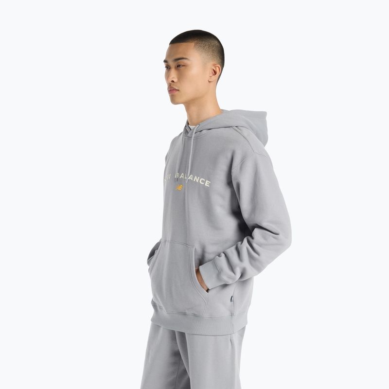 Herren New Balance Reimagine Fleece Hraphic Hoody slategrau Sweatshirt 3