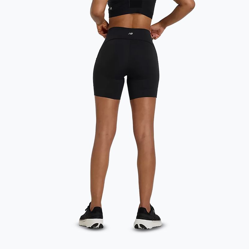 Damen New Balance Sleek Pocket High Rise Laufshorts schwarz 2