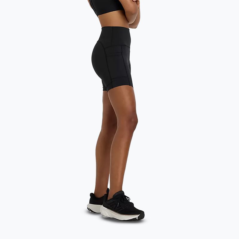 Damen New Balance Sleek Pocket High Rise Laufshorts schwarz 3