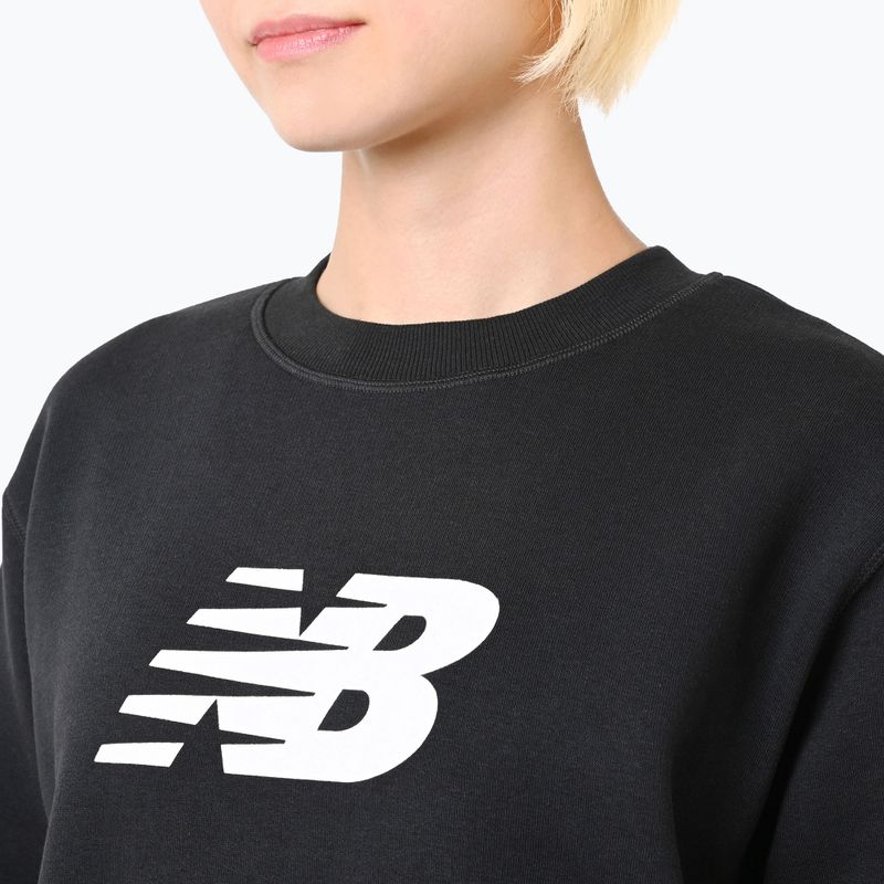 Damen New Balance Sport Fleece Logo Crew Sweatshirt schwarz 4